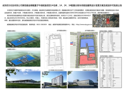關(guān)于威海君樂輪胎高性能全鋼載重子午線輪胎項目部分建筑設(shè)計變更及規(guī)劃許可批前公告的說明